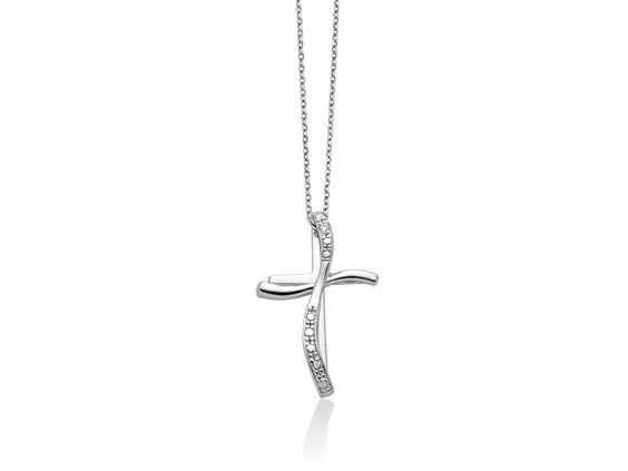 Collana Miluna Donna Le Croci Gemme Preziose in Oro bianco Diamante 0.05 Ct CLD4300 - CLD4300